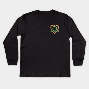 Ireland colors over a Celtic Heart Knot Kids Long Sleeve T-Shirt
